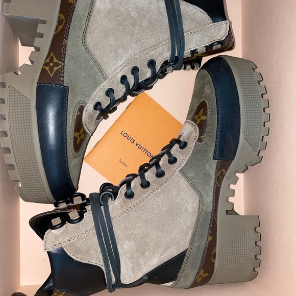 Louis Vuitton LAUREATE PLATFORM DESERT BOOT Beige 37EU 7US. USED. - Picture 3 of 9